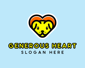 Cute Heart Dog  logo design