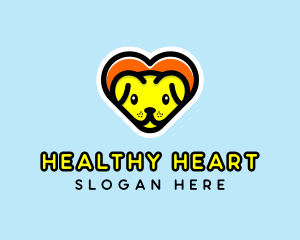 Cute Heart Dog  logo design