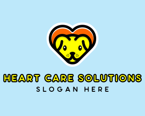 Cute Heart Dog  logo design