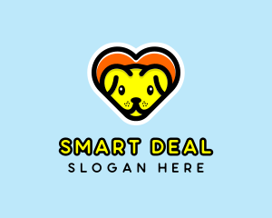 Cute Heart Dog  logo design