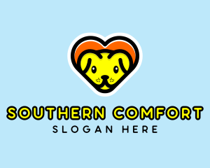 Cute Heart Dog  logo design