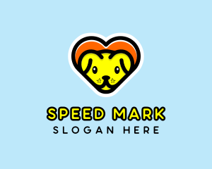 Cute Heart Dog  logo design