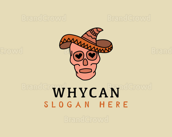 Mexican Skull Sombrero Logo