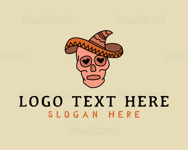 Mexican Skull Sombrero Logo