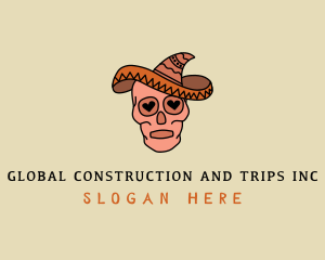 Mexican Skull Sombrero Logo