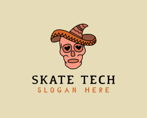 Mexican Skull Sombrero logo design