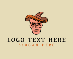 Mexican Skull Sombrero Logo