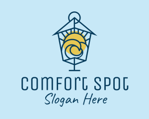 Ocean Sun Lamp logo design