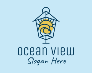 Ocean Sun Lamp logo design