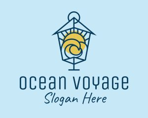 Ocean Sun Lamp logo design