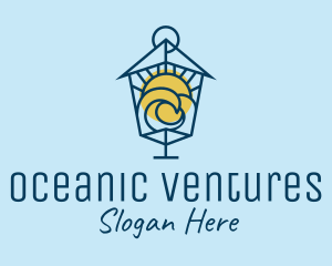 Ocean Sun Lamp logo design