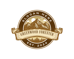 Mountain Forest Travel Destination logo design