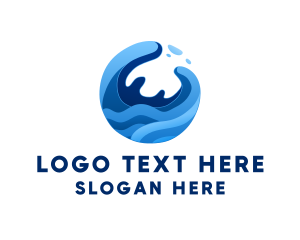 Aquatic - Abstract Ocean Surfing Waves logo design