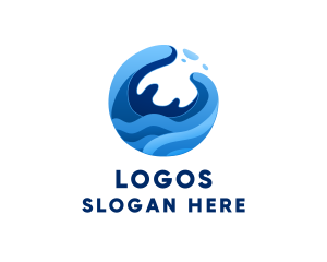 Abstract Ocean Surfing Waves  Logo