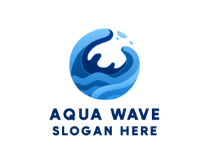 Ocean - Abstract Ocean Surfing Waves logo design