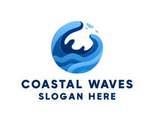 Coast - Abstract Ocean Surfing Waves logo design