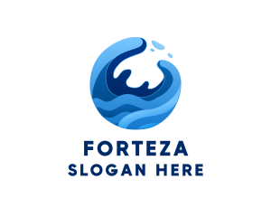 Abstract Ocean Surfing Waves  logo design