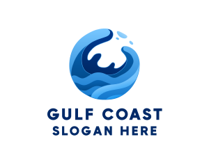 Abstract Ocean Surfing Waves  logo design