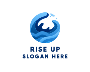 Abstract Ocean Surfing Waves  logo design