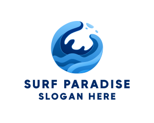 Surf - Abstract Ocean Surfing Waves logo design