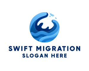 Abstract Ocean Surfing Waves  logo design