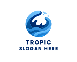 Abstract Ocean Surfing Waves  logo design