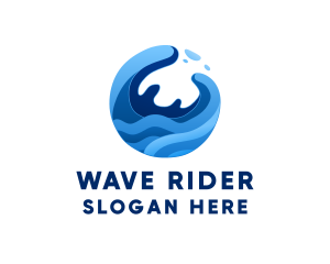 Surf - Abstract Ocean Surfing Waves logo design