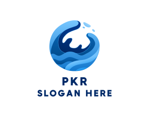 Abstract Ocean Surfing Waves  logo design