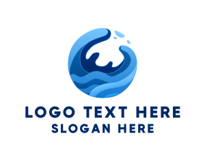 Seaside - Abstract Ocean Surfing Waves logo design