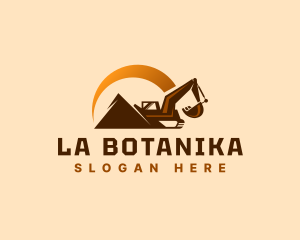 Backhoe - Mountain Quarry Excavator logo design