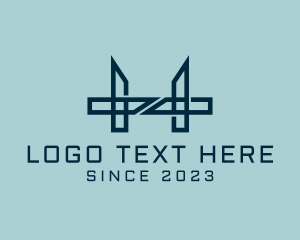 Land Developer - Bridge Construction Letter H logo design