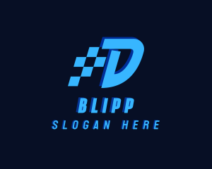 Esport - Digital Pixel Letter D logo design