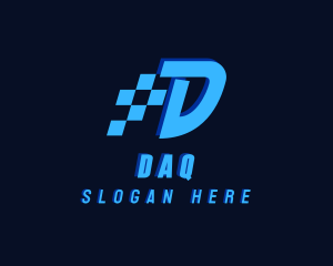 Digital Pixel Letter D logo design