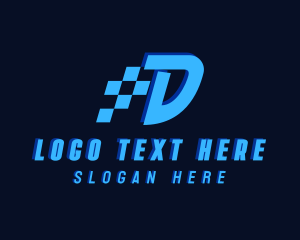 Gamer - Digital Pixel Letter D logo design