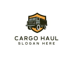 Military Truck Vehicle Shield logo design