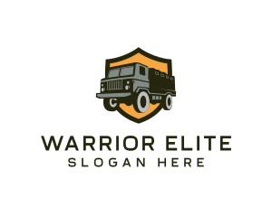 Military Truck Vehicle Shield logo design