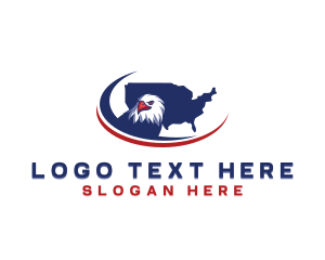 Usa - American Eagle  Map logo design