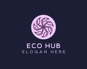 Eco Flower Leaf logo design