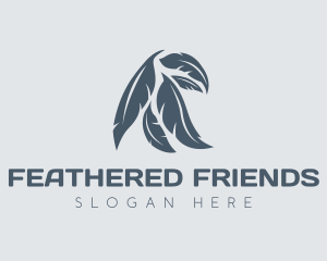 Tribal Bird Feather logo design