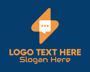 Communication - Lightning Messenger App logo design