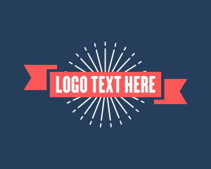 General - Starburst Ribbon Banner logo design