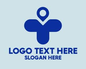 Location Pin - Hospital Cross Location logo design