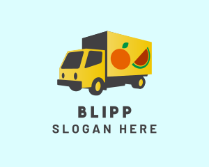 Trailer - Fresh Fruit Truck logo design
