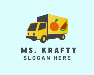 Shipping - Fresh Fruit Truck logo design