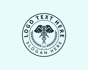 Deaf - Medical Hospital Caduceus logo design