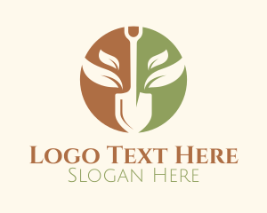 Tree Planting - Shovel Farming Emblem logo design