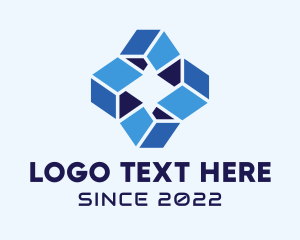 3d - Digital Network Cube logo design