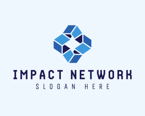 Digital Network Cube  logo design