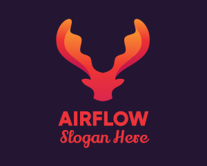 Red Orange Moose Antlers logo design