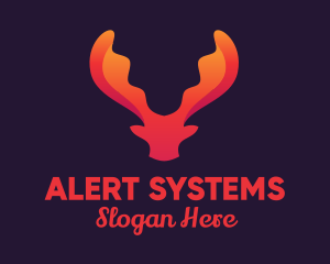 Red Orange Moose Antlers logo design